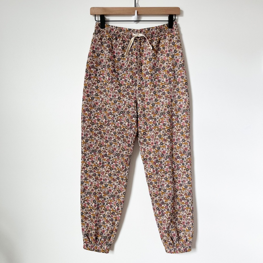Crewcuts Floral Fleece Sweatpants Girls 12 Cream Pink‎